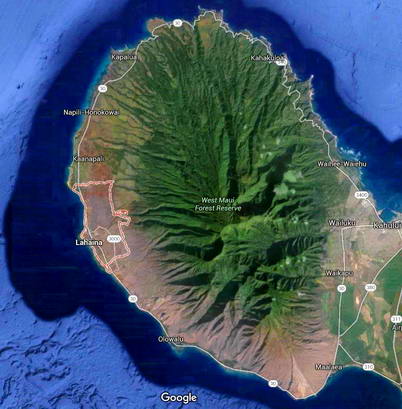West Maui Map, Lahaina Ka'anapali Maui Map From Google Earth